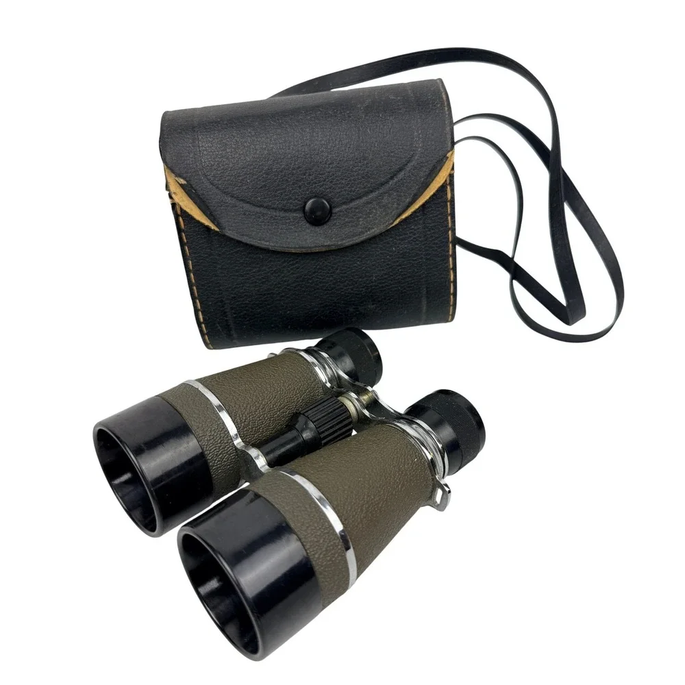 Vintage Empire 4x40 Binoculars Made in Japan Olive Green Case Sports Glasses BX